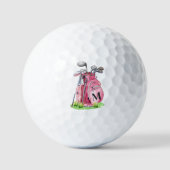 Roze Initiële Monogram Golfballen (Voorkant)
