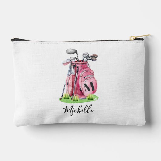 Roze Initiële Naam Monogram Etui (Achterkant)