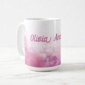 Roze inkt Aangepast Koffiemok (Voorkant links)