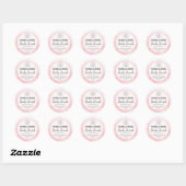 Roze inkt body scrub productlabels ronde sticker (Vel)