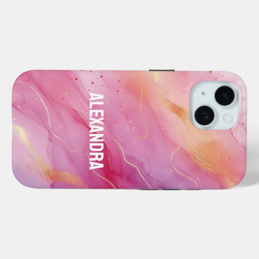 Roze inkt Case-Mate iPhone case (Achterkant (horizontaal))