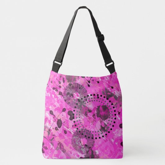 Roze inkt crossbody tas (Voorkant)