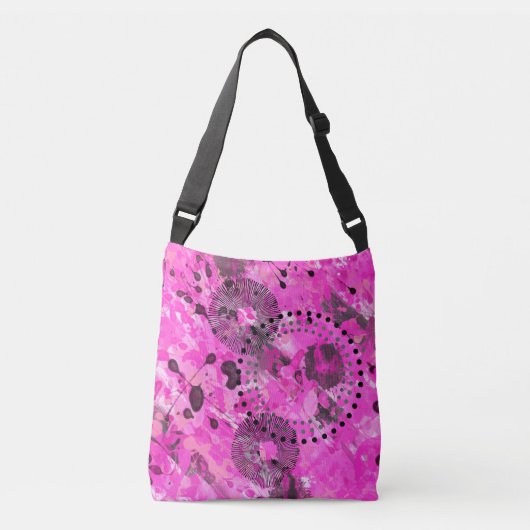 Roze inkt crossbody tas (Voorkant)