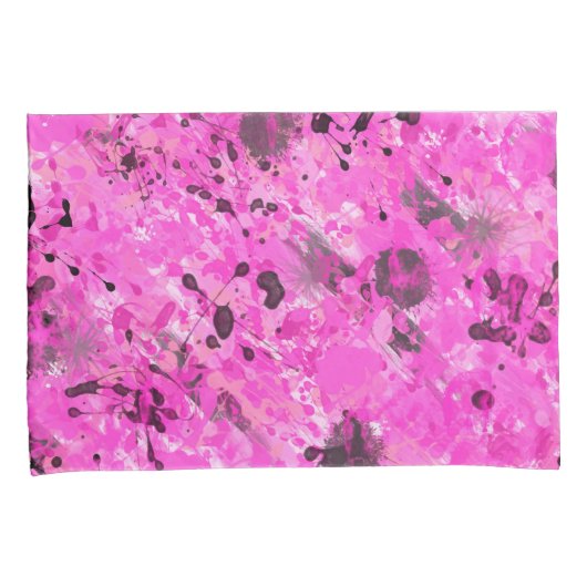 Roze inkt kussensloop (Voorkant-Rechts)