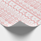 Roze inkt Sweater Pattern-kerstkrappelpapier Cadeaupapier (Hoek)