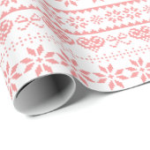 Roze inkt Sweater Pattern-kerstkrappelpapier Cadeaupapier (Rol Hoek)