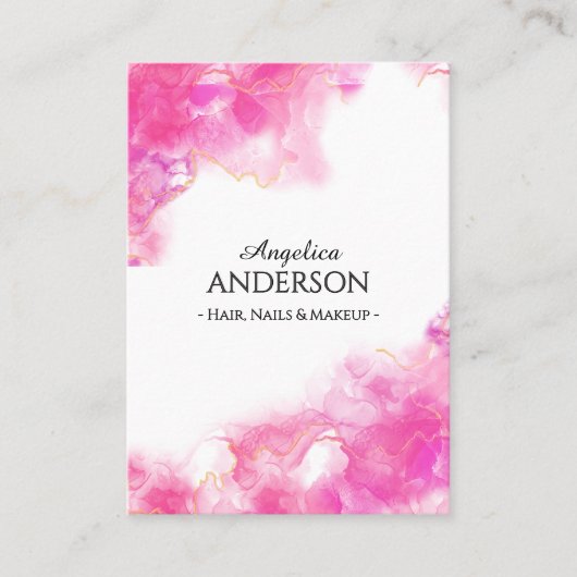 Roze inkt Visitekaartje (Voorkant)