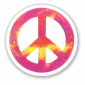Roze Inkt Vredesteken Sticker (Voorkant)