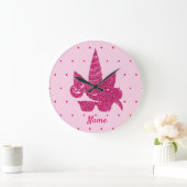 Roze inktapper met een schattige zonnebril grote klok (Huis)