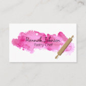 Roze inktborst gebak visitekaartje (Voorkant)