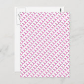 Roze inktlinnen vertakt patroon briefkaart (Voorkant / Achterkant)