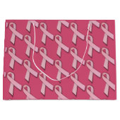 Roze inktlinnen vertakt patroon groot cadeauzakje (Voorkant)