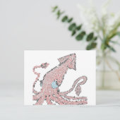 Roze inktmozaïek briefkaart (Staand voorkant)