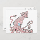 Roze inktmozaïek briefkaart (Voorkant / Achterkant)