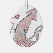 Roze inktmozaïek keramisch ornament (Rechts)