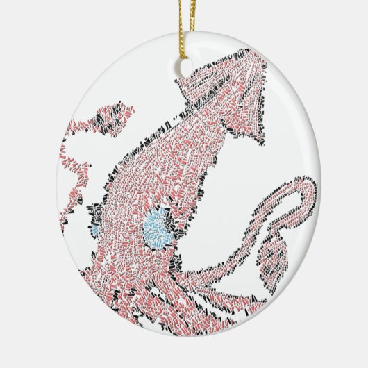 Roze inktmozaïek keramisch ornament (Links)