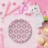 Roze inktprinkel Donut Shop Paper Bord (Feest)