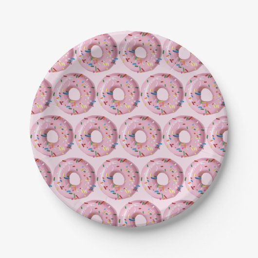 Roze inktprinkel Donut Shop Paper Bord (Voorkant)