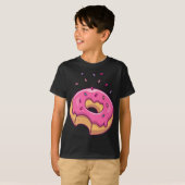 Roze inktprinkle Donut Pocket Doughnut Lovers T-shirt (Voorkant volledig)
