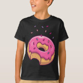 Roze inktprinkle Donut Pocket Doughnut Lovers T-shirt (Voorkant)