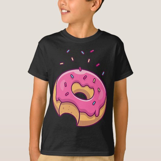 Roze inktprinkle Donut Pocket Doughnut Lovers T-shirt (Voorkant)