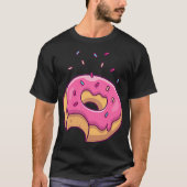 Roze inktprinkle Donut Pocket Doughnut Lovers T-shirt (Voorkant)
