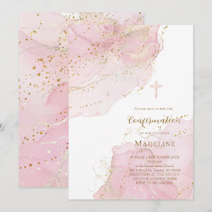 roze inktspatten Bevestiging Kaart