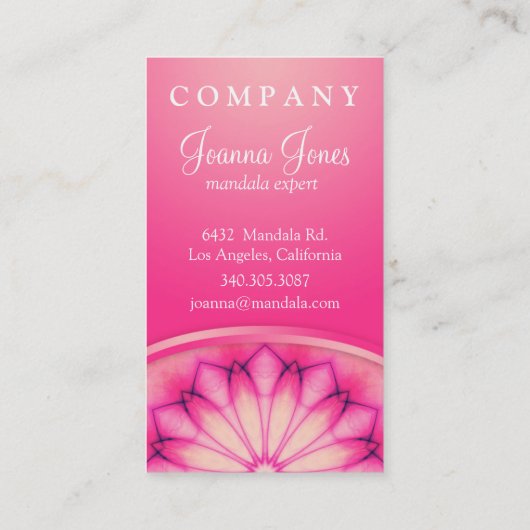 Roze inktvis Mandala Visitekaartje (Achterkant)