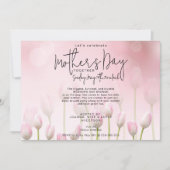 Roze inktvisch Tulps Moederdag Script Brunch Kaart (Voorkant)