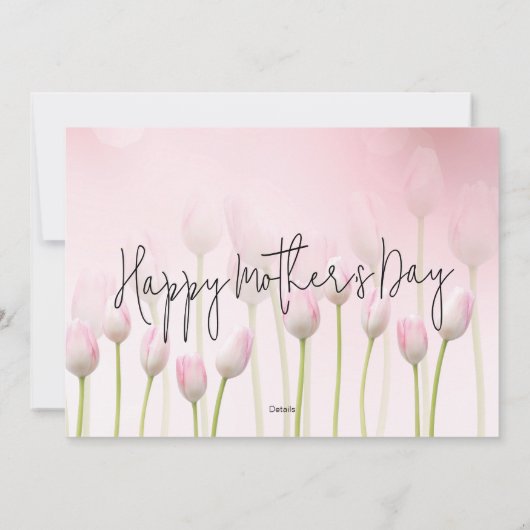 Roze inktvisch Tulps Moederdag Script Brunch Kaart (Achterkant)