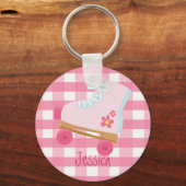Roze Inline Schaatsen Sleutelhanger (Voorkant)