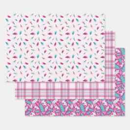 Roze inpakpapier Set van 3 vellen