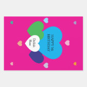 Roze inpakpapier vellen met harten (Voorkant 3)