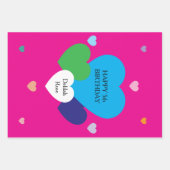Roze inpakpapier vellen met harten (Voorkant 2)