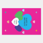 Roze inpakpapier vellen met harten (Voorkant)