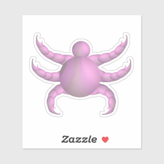 Roze insect met klauwen sticker (Vel)