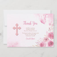 Roze Inspiratie Dank u kaart