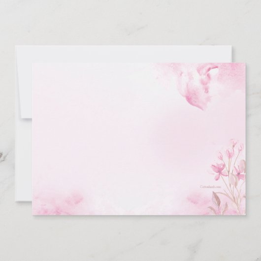 Roze Inspiratie Dank u kaart (Achterkant)