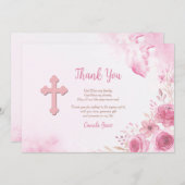 Roze Inspiratie Dank u kaart (Voorkant / Achterkant)