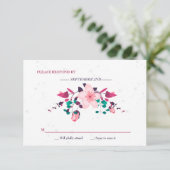Roze inspiratie Floral RSVP (Staand voorkant)