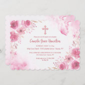 Roze inspiratie religieuze uitnodiging (Voorkant / Achterkant)