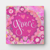 Roze Inspirerend Bloemen  Grace Fotoplaat (Voorkant)