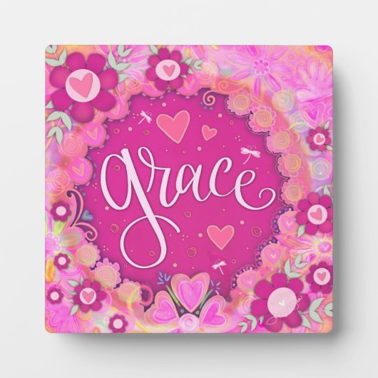 Roze Inspirerend Bloemen  Grace Fotoplaat (Voorkant)