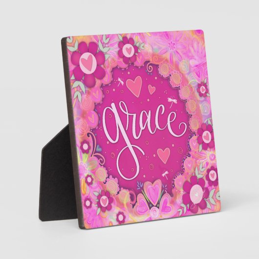 Roze Inspirerend Bloemen  Grace Fotoplaat (Voorkant)