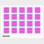 Roze Inspirerend Bully Kinder Vierkante Sticker (Vel)