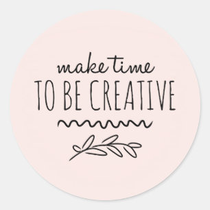 Roze Inspirerend Craft Maker Ronde Sticker