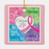 Roze Inspirerend keramische siersteen Keramisch Ornament (Achterkant)