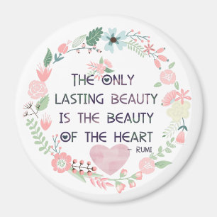 Roze Inspirerend schoonheid van het hart Rumi Magneet