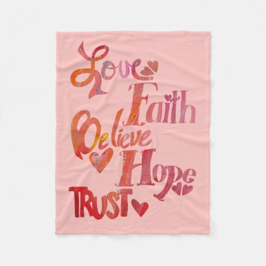 Roze Inspirerend woorden Chemo Blanket Fleece Deken (Voorkant)
