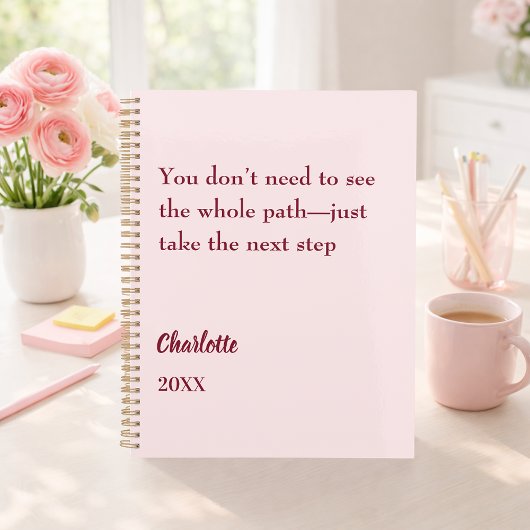 Roze inspirerende doel citaat 2027 planner